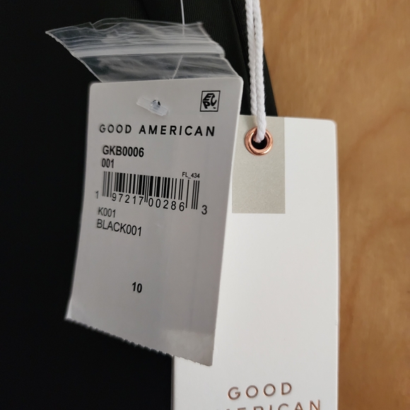 NWT Good American Black "Scuba Knit" Wide Leg Trousers Size 10/30 Style# GKB0006 - Picture 2 of 12